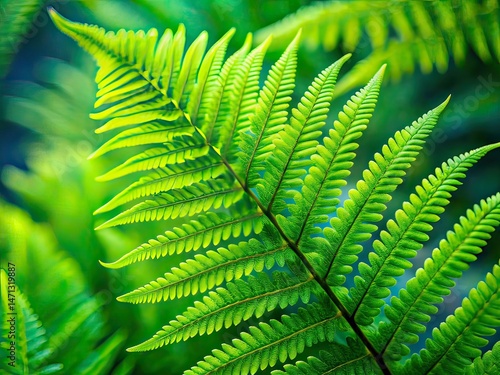 Isolated Green Fern Frond - Drone Photography