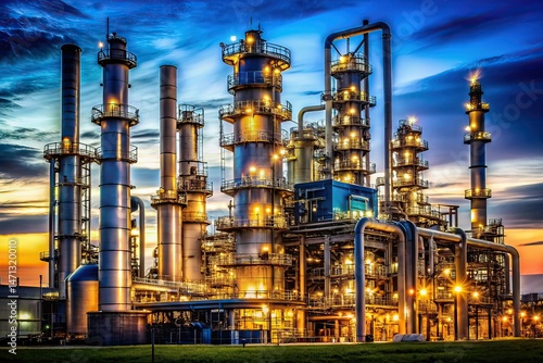 Obraz na płótnie Isolated Oil Refinery, Documentary Photography, Industrial Landscape w salonie