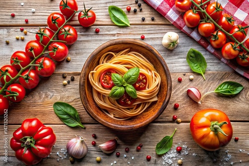 Obraz na płótnie Italian Homemade Food Minimalist Photography Background w salonie