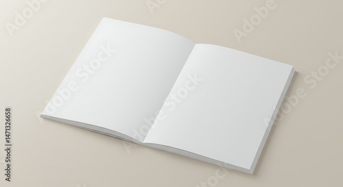 Blank Book Mockup Open Pages, Clean Design, Perfect for Presentation