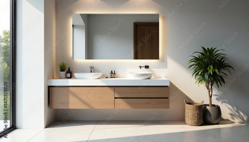Modern bathroom vanity with sleek white countertop and minimalist design Perfect for contemporary bathrooms , spacious, home improvement, bathroom cabinet Modern bathroom vanity with sleek white countertop and minimalist design Perfect for contemporary bathrooms , spacious, home improvement, bathroom cabinet