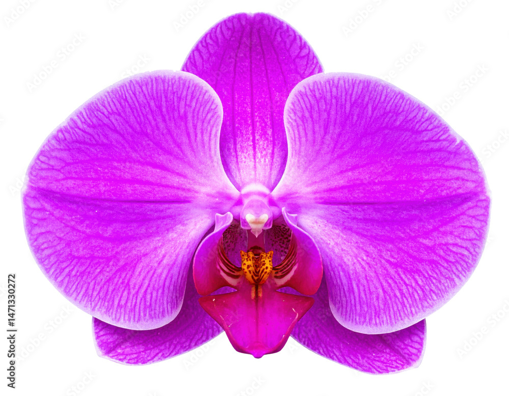 Fototapeta premium Vibrant Purple Orchid Blossom Isolated