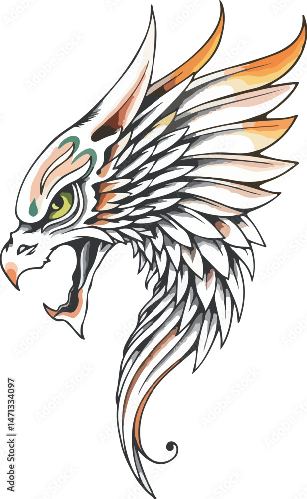 Obraz premium tribal wolf tattoo