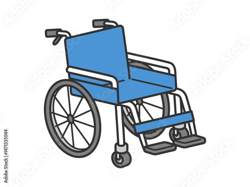 Wheelchair illustration – flat style／車椅子 単体イラスト素材 医療福祉向け