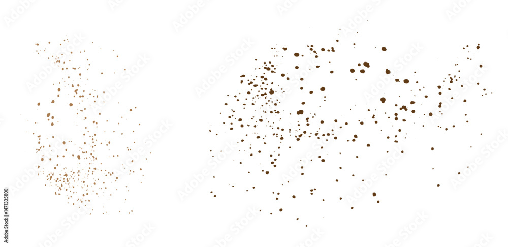 Vector flying coffee particle effect or cocoa powder dust illustration background Vector flying coffee particle effect or cocoa powder dust illustration background
