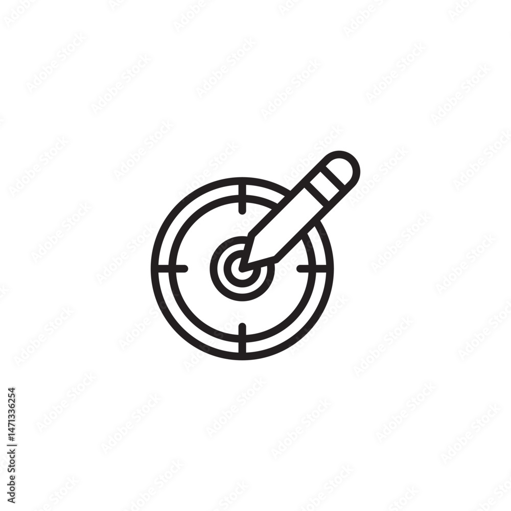 A target with a pencil hitting the bullseye, symbolizing focused creativity, precise design, or achieving a specific artistic goal. A target with a pencil hitting the bullseye, symbolizing focused creativity, precise design, or achieving a specific artistic goal.