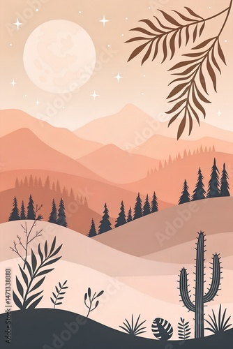 desert landscape with trees