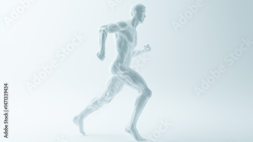 Abstract human figure running