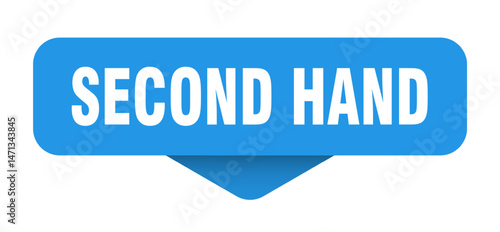 second hand sticker. second hand sign on transparent background