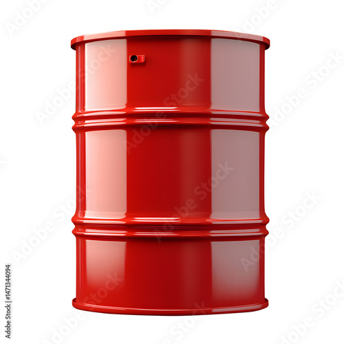 red oil barrel metal drum industrial container fuel barrel steel drum shiny red barrel studio shot barrel glossy red drum industrial storage