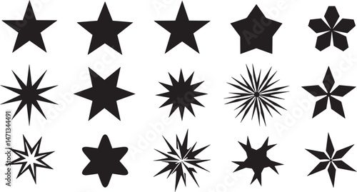 Meteorite and Comet Symbols Abstract Star Trails in Futuristic Silhouettes