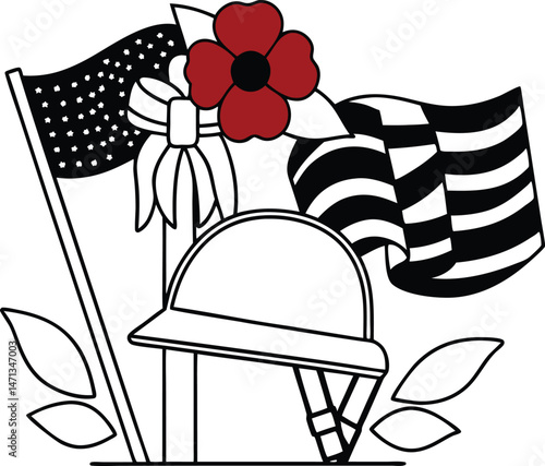 vector illustration of a bell,Memorial Day Vector illustration