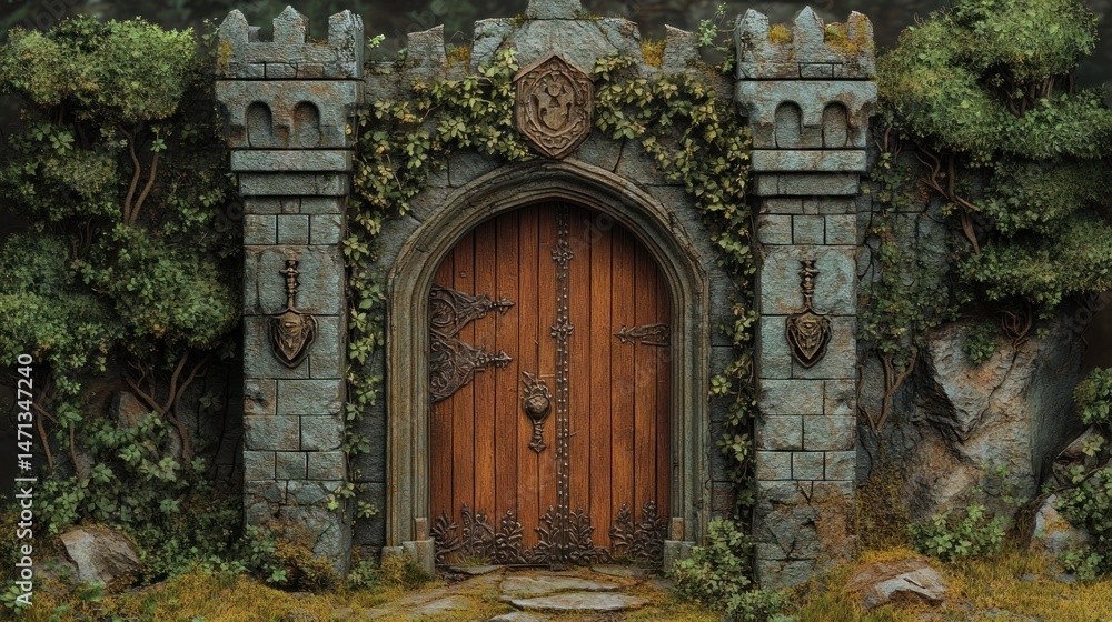 Enchanted Forest Gate: A Mystical Wooden Doorway Enchanted Forest Gate: A Mystical Wooden Doorway