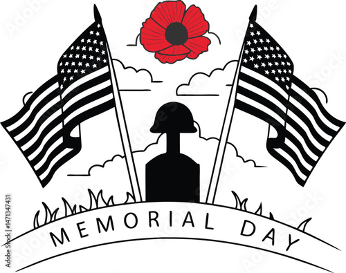 new york city skyline,Memorial Day Vector illustration