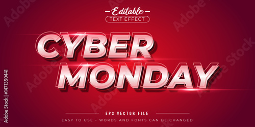 Cyber Monday neon banner, editable text effect.