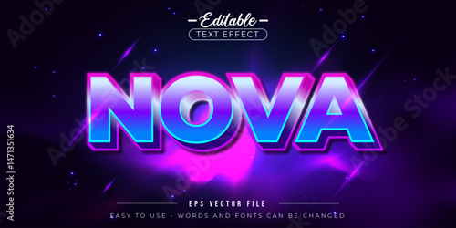 Nova theme style, editable text effect.
