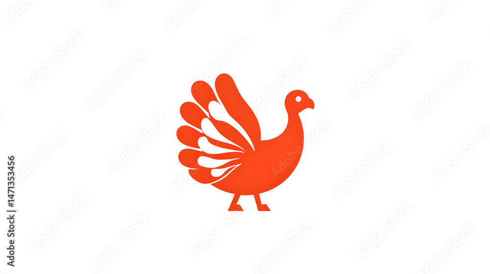 Obraz premium A Stunning Abstract Representation of a Red Turkey Highlighting Artistic Creativity and Design Elements