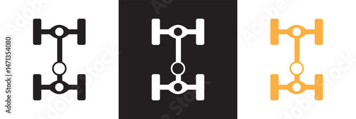 Car axle icon. Vector for websites, mobile interfaces, presentations, banner, visual branding etc. Vector illustration. isolated on white and black background. EPS 10