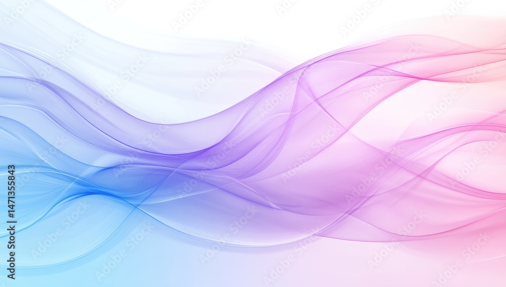 Abstract pastel wave design with flowing, translucent, colorful lines Abstract pastel wave design with flowing, translucent, colorful lines