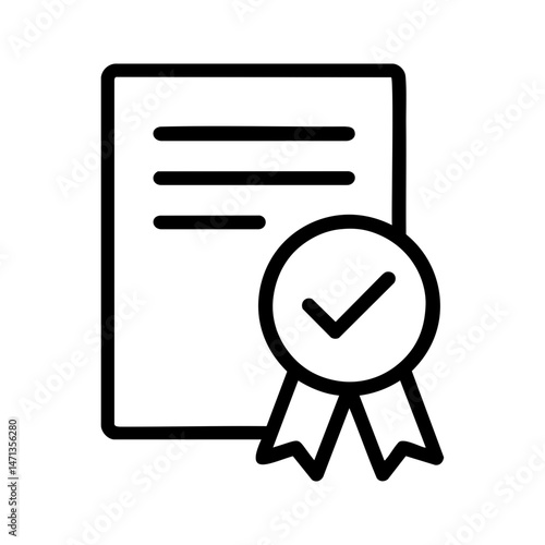 Certificate with check mark icon