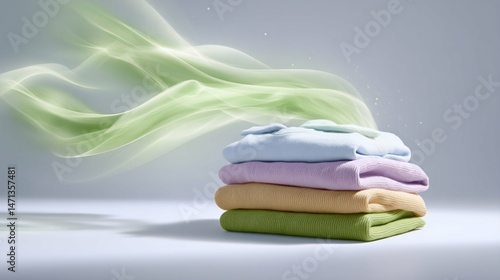 Soft and freshly laundered clothes creating a calming atmosphere in a modern home setting