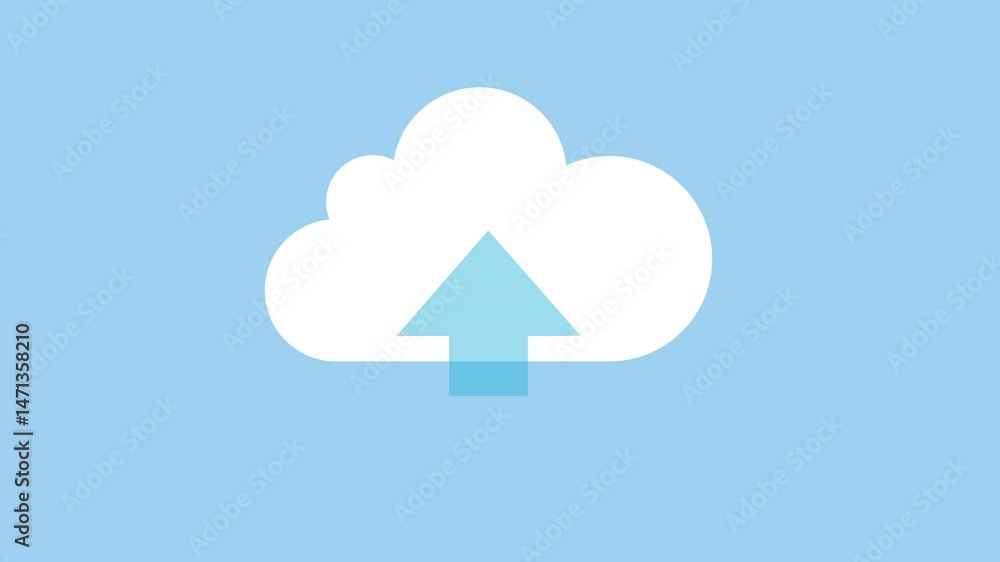 Cloud Upload 2d Animation with Alpha Matteicon Cloud Upload 2d Animation with Alpha Matteicon