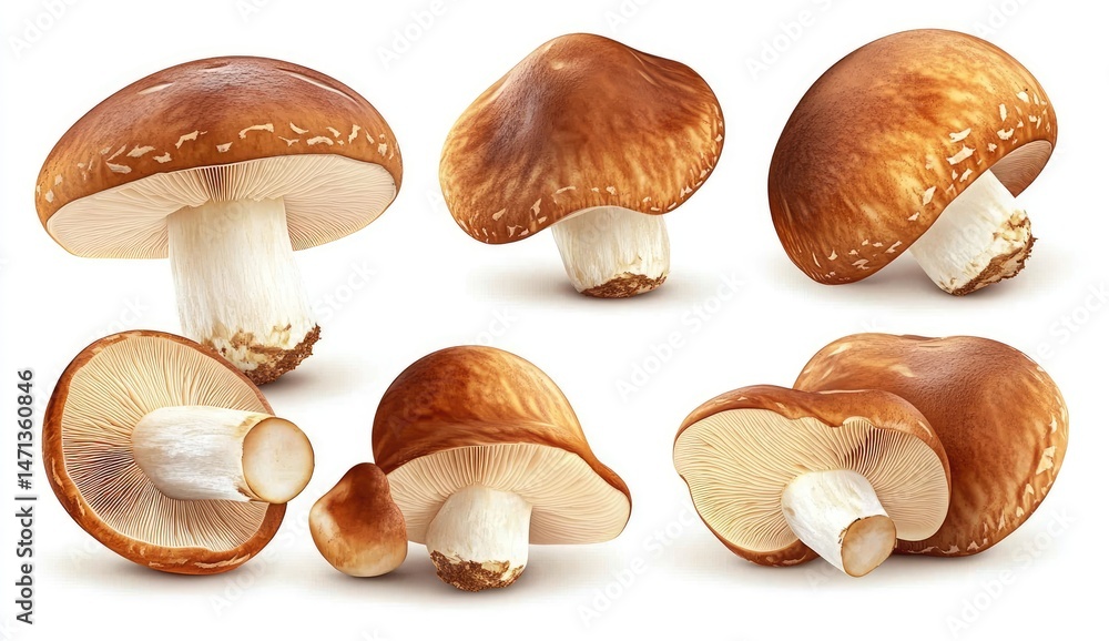 Fototapeta premium Close-up view of several shiitake mushrooms