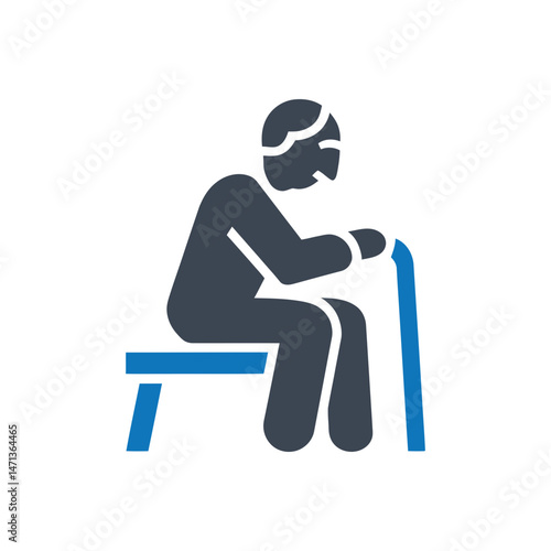 Elderly Person Reading Icon