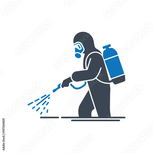 Disinfection Sanitation Worker Icon