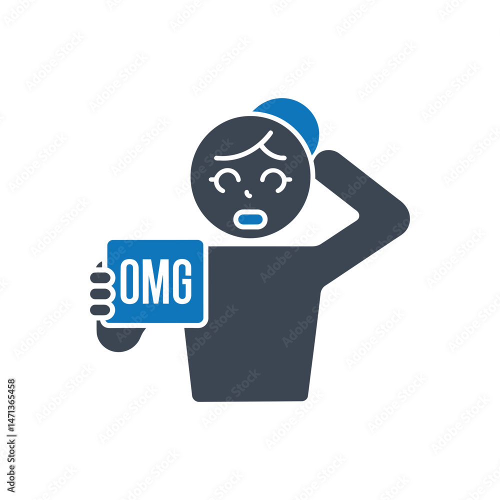 Fototapeta premium Shocked Reaction OMG Icon