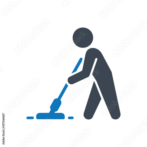 Mopping Floor Cleaning Icon