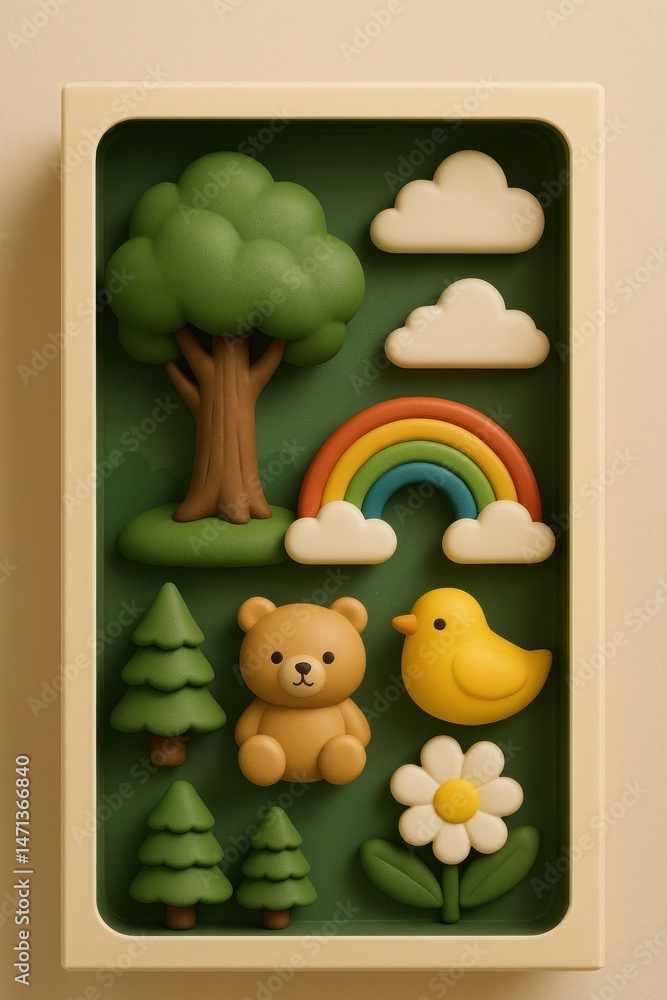 Obraz premium Playful nature-themed children's illustration.