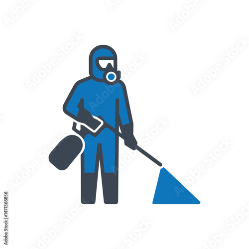 Hazmat Cleaning Worker Icon