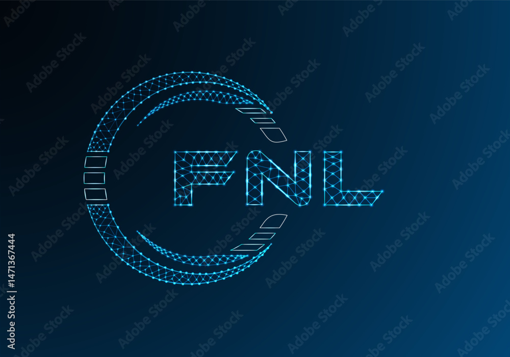 Naklejka premium FNL low poly letter logo vector design. FNL lower poly logo design. Low poly logo.