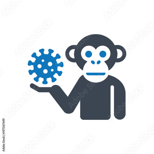 Monkey Holding Virus Icon