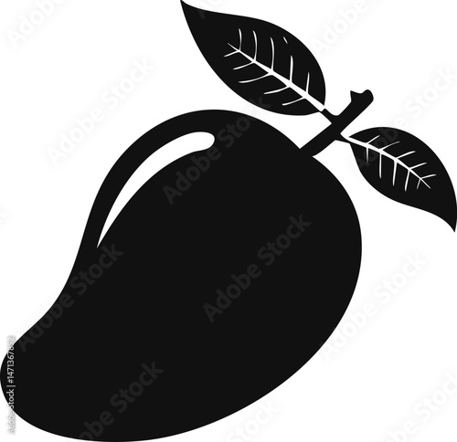 kesar mango silhouette illustration 