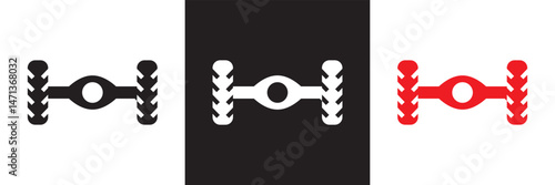 Car axle icon. Vector for websites, mobile interfaces, presentations, banner, visual branding etc. Vector illustration. isolated on white and black background. EPS 10