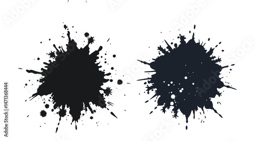 Black Ink Blot and Splatter Textures