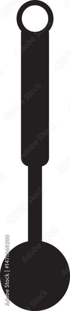 A plain metal scoop with a long handle vector icon A plain metal scoop with a long handle vector icon