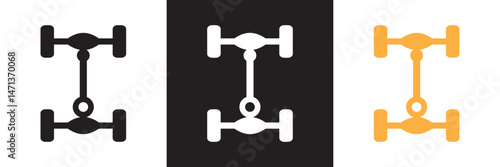 Car axle icon. Vector for websites, mobile interfaces, presentations, banner, visual branding etc. Vector illustration. isolated on white and black background. EPS 10