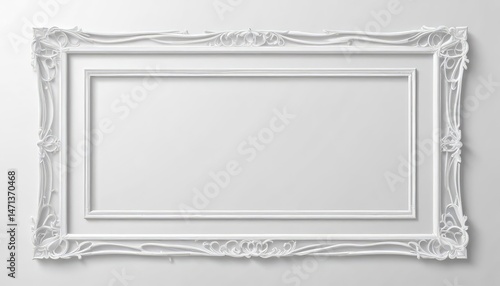 Elegant white picture frame