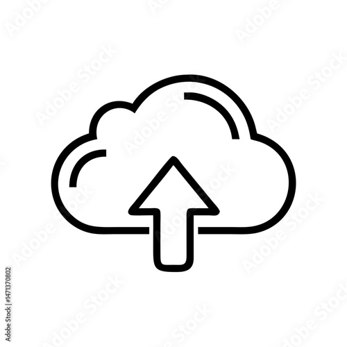 Cloud upload icon, simple design, for websites