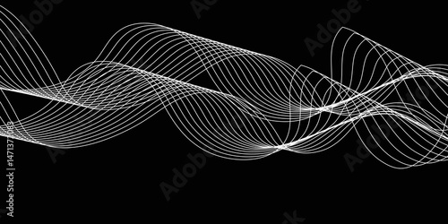 Abstract white background with a glowing abstract waves. Abstract wave element for design. Digital frequency track equalizer, Futuristic background design. Long exposure, Light painting photography.