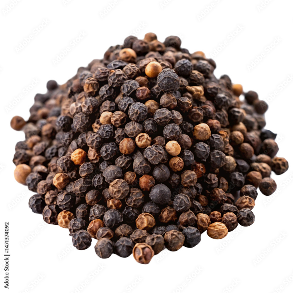 black pepper on white background black pepper on white background