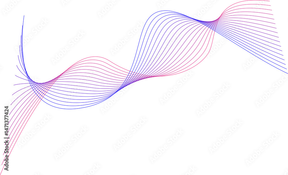 Fototapeta premium abstract wavy curve lines transparent background