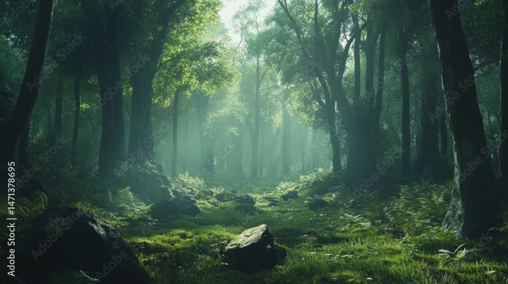 Obraz premium Mystical Forest Path: A Dreamlike Landscape