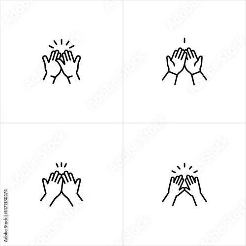 High Five Teamwork & Celebration icon set