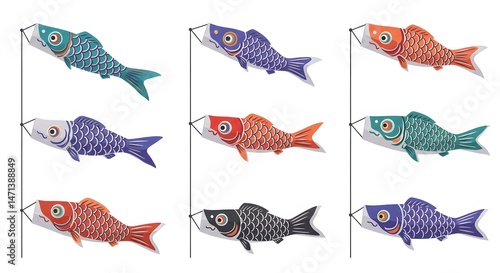 Koinobori Carp Streamers Pattern - Japanese Children's Day