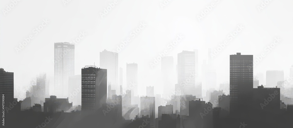 Fototapeta premium Foggy City Skyline