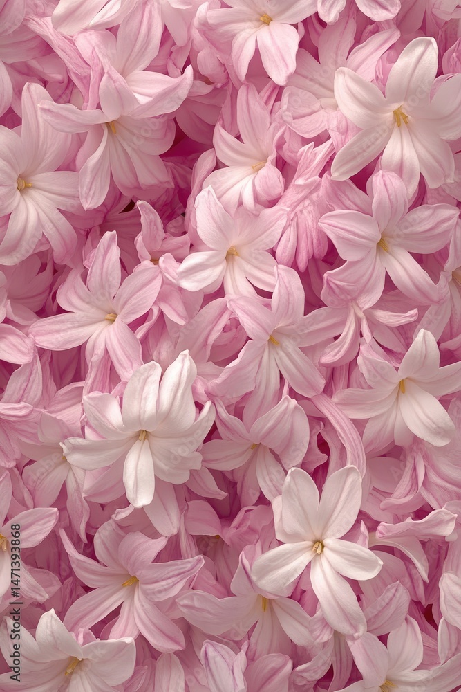 Delicate pink blossoms densely packed together, creating a vibrant floral texture Delicate pink blossoms densely packed together, creating a vibrant floral texture